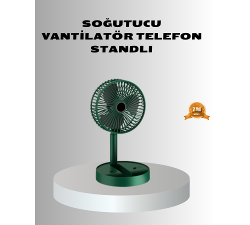 Şarjlı Katlanabilir Mini Fan – 3 Kademe Hız Ayarı, Taşınabilir Tasarım