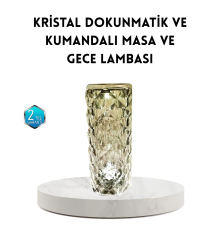 Kristal RGB LED Masa Lambası – Renkli Kumandalı Işık, Dekoratif ve Enerji Tasarruflu