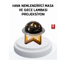 USB Mini Hava Nemlendirici ve Projeksiyon Lamba – Taşınabilir, Sessiz, Dekoratif Aromaterapi Cihazı