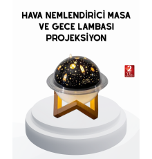 USB Mini Hava Nemlendirici ve Projeksiyon Lamba – Taşınabilir, Sessiz, Dekoratif Aromaterapi Cihazı