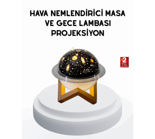 USB Mini Hava Nemlendirici ve Projeksiyon Lamba – Taşınabilir, Sessiz, Dekoratif Aromaterapi Cihazı