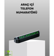 Gri Alüminyum Araç İçi Telefon Numaratörü – Dayanıklı, Modern ve Net Görünürlük Sağlayan Tasarım