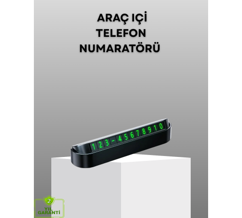 Gri Alüminyum Araç İçi Telefon Numaratörü – Dayanıklı, Modern ve Net Görünürlük Sağlayan Tasarım