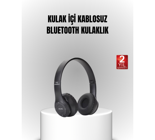 Bluetooth Kablosuz Kulaklık – Extra Bass, TF Kart, Mikrofonlu, Ayarlanabilir Ergonomik Tasarım