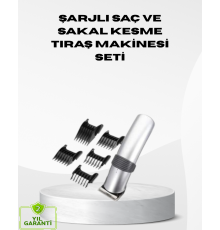Kablosuz Profesyonel Tıraş Makinesi – Şarjlı, 60 Dakika Kullanım Süreli, Çelik Bıçaklı, Sessiz Motor
