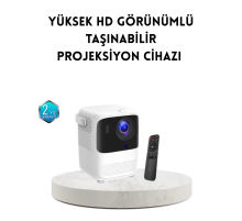 Taşınabilir Akıllı 1080P Projektör – 64GB Hafıza, 2GB RAM, Full HD Görüntü, Kumandalı