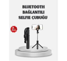 Kablosuz Bluetooth Selfie Çubuğu – 360° Dönebilir Başlık, Taşınabilir ve Şık Tasarım