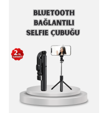 Kablosuz Bluetooth Selfie Çubuğu – 360° Dönebilir Başlık, Taşınabilir ve Şık Tasarım
