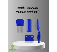 4’lü Kedi Köpek Tüy Temizleme Seti – Paslanmaz Çelik,Ergonomik ve Uzun Ömürlü