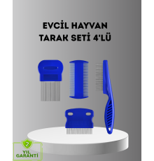 4’lü Kedi Köpek Tüy Temizleme Seti – Paslanmaz Çelik,Ergonomik ve Uzun Ömürlü