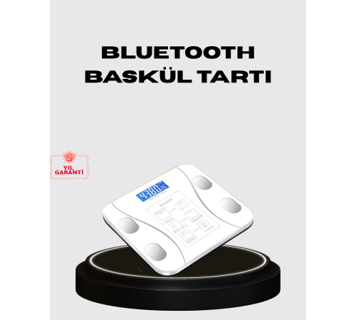 Akıllı Dijital Baskül – Bluetooth Bağlantılı, 8 Ölçüm Verili, Akıllı Vücut Analiz Tartısı
