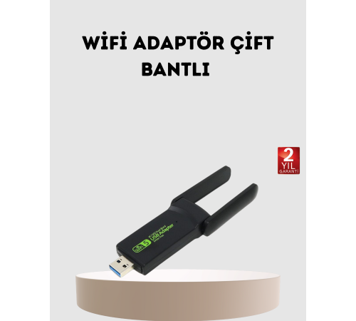 Ultratekno Dual Band WiFi Adaptör – 1200 Mbps, USB 3.0, Çift Antenli, Geniş Kapsama Alanı ve Yüksek Hız