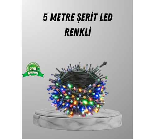 Siyah Kablolu LED Dekor Işık – 50 Ampullü, 8 Farklı Işık Modu, Suya Dayanıklı Tasarım