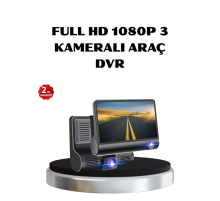 Full HD Araç Kamerası 3’lü 4.0” Ekranlı ve HDR Gece Görüşlü