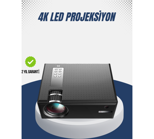 Full HD Projeksiyon – HDMI/USB Girişli, Kumandalı, Eğitim ve Sunum İçin İdeal