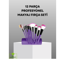 Ultra Yumuşak 12’li Makyaj Fırça Seti – Dökülme Yapmaz, Dalin Şampuan ile Temizlenebilir