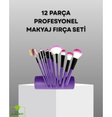 Ultra Yumuşak 12’li Makyaj Fırça Seti – Dökülme Yapmaz, Dalin Şampuan ile Temizlenebilir