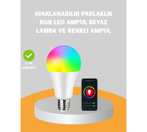 Kumanda Destekli Çok Renkli Akıllı LED Ampul