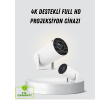 Full HD 4K Destekli Akıllı Projeksiyon – 130 inç Ekran, Uzun Ömürlü Ampul ve Çoklu Giriş