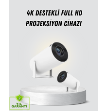 Full HD 4K Destekli Akıllı Projeksiyon – 130 inç Ekran, Uzun Ömürlü Ampul ve Çoklu Giriş