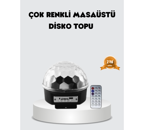 RGB LED Disko Topu Projektör – Ev Partileri, Doğum Günleri ve Eğlence İçin Işık Şovu