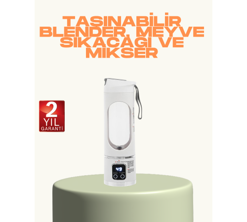 Şarjlı Taşınabilir Meyve Sıkacağı – 12 Bıçaklı Güçlü Blender