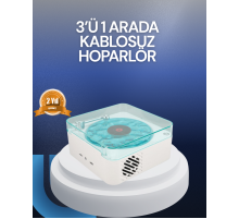 Bluetooth Hoparlör – 3-ü-1 Saatli Gece Lambası ve Vintage Tasarım