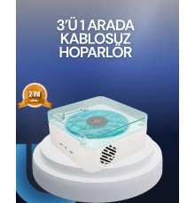 Bluetooth Hoparlör – 3-ü-1 Saatli Gece Lambası ve Vintage Tasarım
