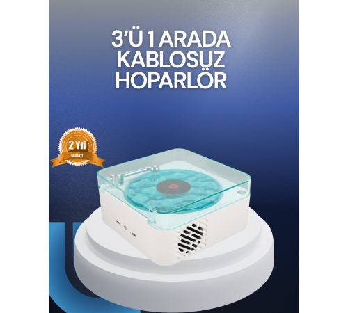 Bluetooth Hoparlör – 3-ü-1 Saatli Gece Lambası ve Vintage Tasarım