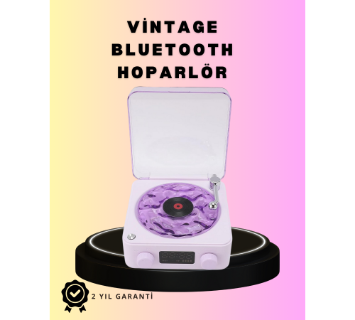 Bluetooth Retro Pikap Hoparlör – Projektörlü Gece Lambası