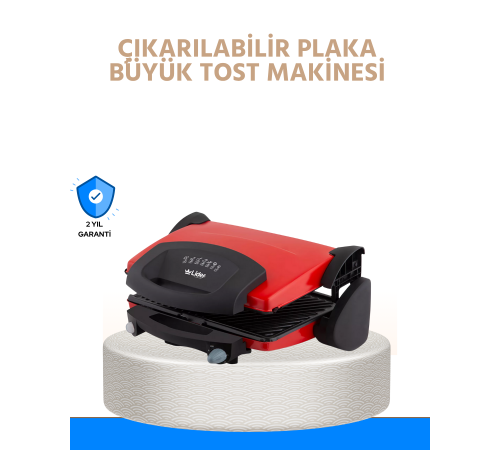 Çıkarılabilir Plakalı 2000W Tost Makinesi – Termostatlı, Kolay Temizlenir