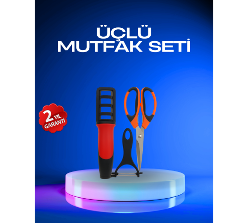Profesyonel Mutfak Makas Seti –  Kesim Makası + Soyacak + Bileyici
