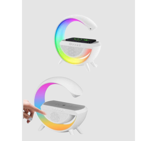 RGB Işıklı Kablosuz Şarjlı Hoparlör – FM Radyolu Akıllı Gece Lambası