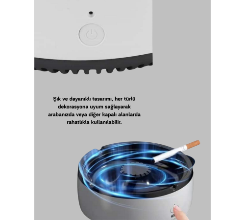 Küllük ve Hava Temizleyici 2’si 1 Arada – Sigara Kokusu Giderici, Araba ve Ofis İçin