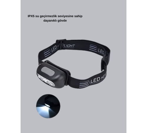 Şarjlı LED Kafa Feneri | 4 Modlu Akıllı Sensörlü Far | Su Geçirmez IPX5 Kamp ve Balıkçı Lambası