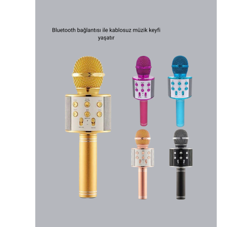 Kablosuz Bluetooth Karaoke Mikrofon  Yankı Efektli