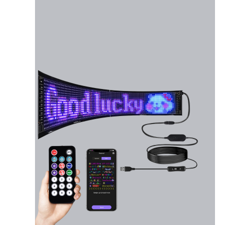 RGB LED Panel – USB Güç Girişli, GIF ve Yazı Gösterimli Akıllı Ekran