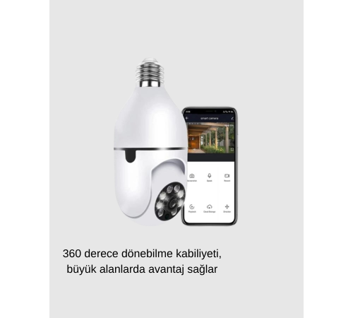 Akıllı Duylu 360° Güvenlik Kamerası – PTZ Özellikli, Uzaktan Kontrollü Akıllı Kamera