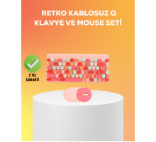 Renkli Retro Tuş Takımlı Klavye – 3 Cihaz Bağlantısı, Medya Kısayol Tuşları