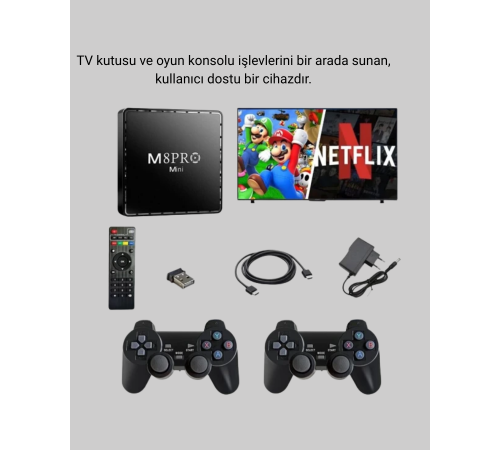 M8Pro Mini 2 10K Android TV Box – Oyun Konsolu ve Akıllı Medya Merkezi