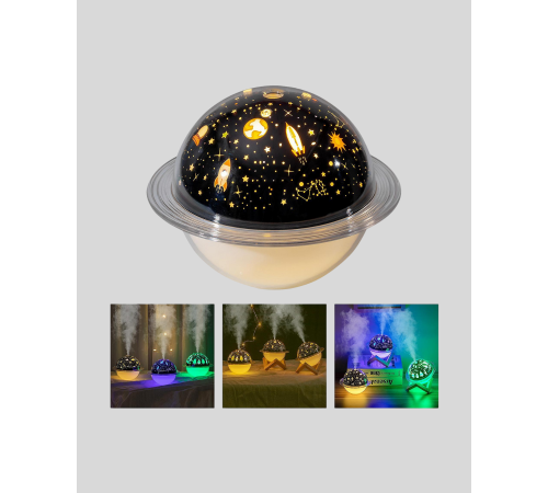 USB Projeksiyon Gece Lambası ve Hava Nemlendirici – Aromaterapi Destekli, Taşınabilir Mini