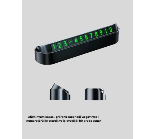 Alüminyum Kasa Gri Çevirmeli Araç İçi Telefon Numaratörü