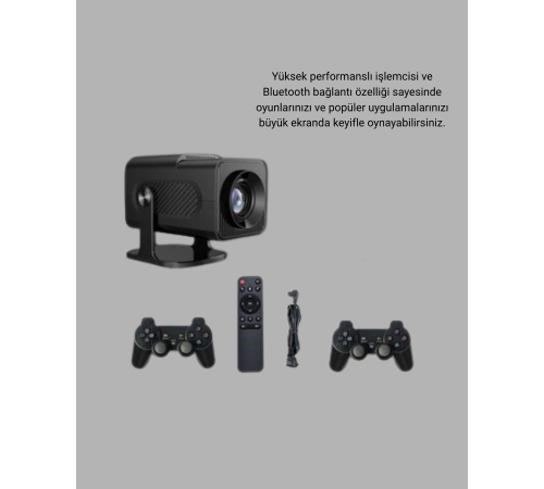 Android Projeksiyon Game Box – 1280x720p HD Çözünürlük, Bluetooth,HDMI ve USB Girişli