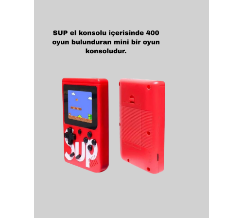 SUP Retro El Konsolu – 500 Oyun, TV Bağlantılı, 3 İnç Ekranlı Şarjlı Mini Atari