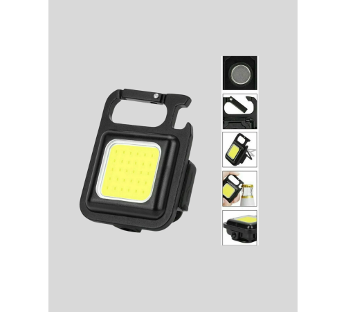 Mini 800 Lümen LED El Feneri – USB Şarjlı, 3 Kademeli Işık, Şişe Açacaklı Taşınabilir Tasarım