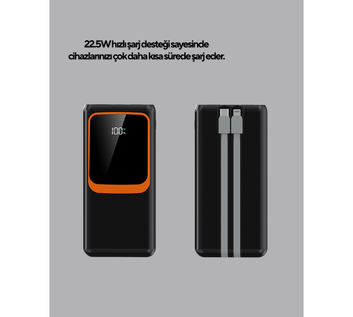 Powerbank 20000 mAh Yüksek Kapasiteli ve 22.5W Hızlı Şarj Destekli