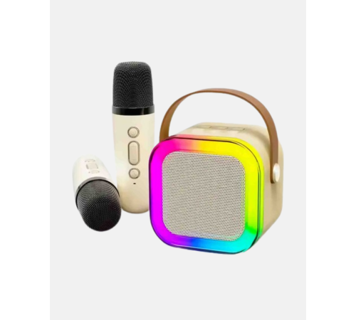 Bluetooth Karaoke Hoparlör Renkli LED Işıklı ve Type-C Şarjlı