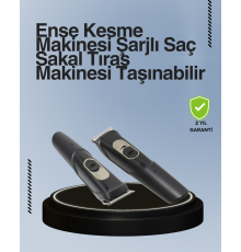 Kablosuz, Paslanmaz Çelik Bıçaklı Profesyonel Saç ve Sakal Tıraş Makinesi – Sessiz, Güçlü ve Ergonomik