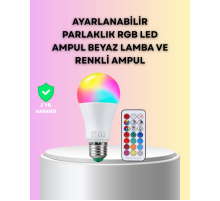 Kumanda Destekli Çok Renkli Akıllı LED Ampul