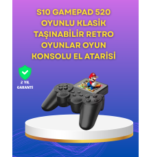 2.4 İnç Ekranlı 500 Oyunlu Taşınabilir Retro Oyun Konsolu, Şarjlı El Tipi Mini